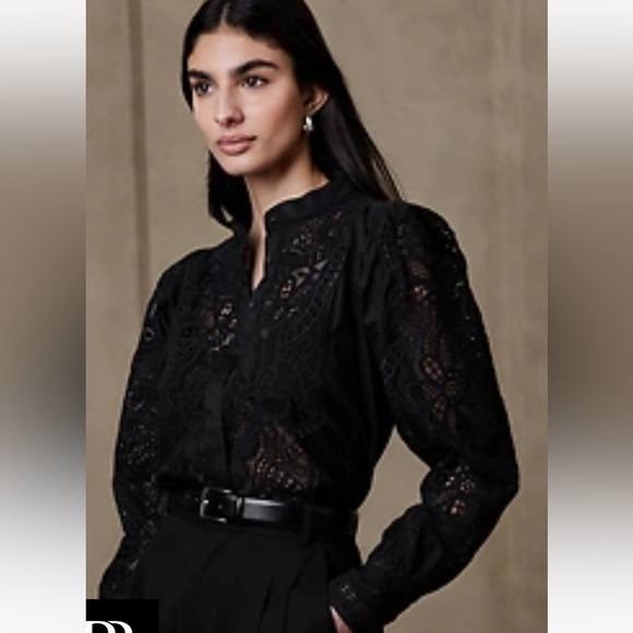 Banana Republic Mariana Lace Blouse sz Lg - Picture 4 of 4